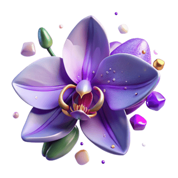 dramatic traditional Orchid Purple Gradient Mesh Isolated Element with Transparent Background authentic png