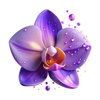 vibrant contemporary Orchid Purple Gradient Mesh Isolated Element with Transparent Background png