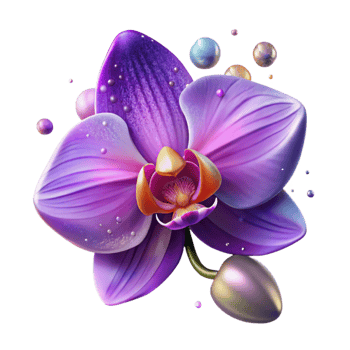 stunning abstract Orchid Purple Gradient Mesh Isolated Element with Transparent Background high quality png