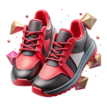 dramatic modern Pair of Running Shoes Top View Transparent Element premium png