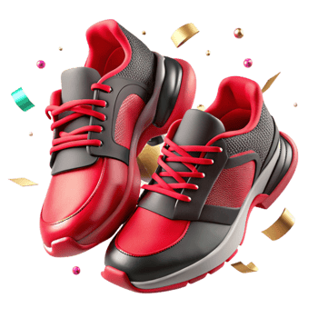 vibrant creative Pair of Running Shoes Top View Transparent Element authentic png