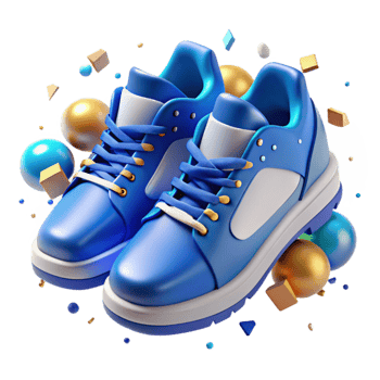 impressive vintage Pair of Sneakers Blue and White Athletic Shoes Isolated Cutout exclusive png