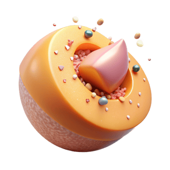 extraordinary rustic Peach Slice with Pit Isolated Element professional png