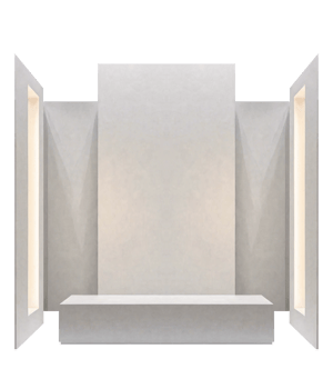 Sleek White Backdrop Showcase for Exhibitions png