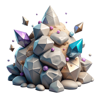 extraordinary creative Pile of Rocks Transparent Background with Rough Texture premium png