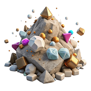 stunning classic Pile of Rubble Isolated with Rough Texture png