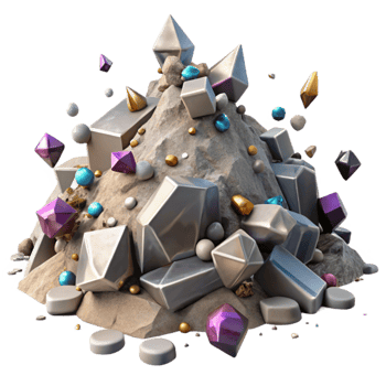 serene vintage Pile of Rubble Isolated with Rough Texture detailed png