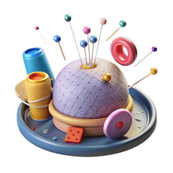 stunning creative Pin Cushion and Thread Cutout Sewing Essentials premium png