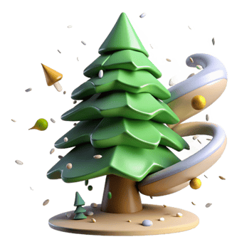 impressive traditional Pine Tree Bending in Strong Wind Cutout authentic png