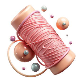 vibrant classic Pink Thread with Pearlescent Finish Cutout authentic png