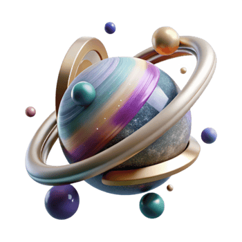 extraordinary contemporary Planet Rings Close Up with Transparent Background png