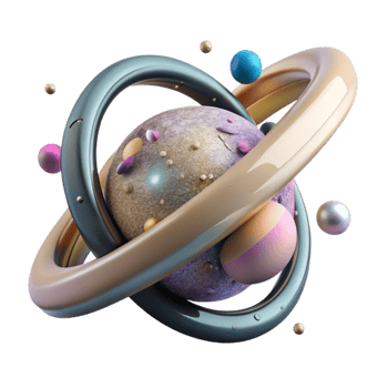 serene classic Planet Rings Close Up with Transparent Background premium png