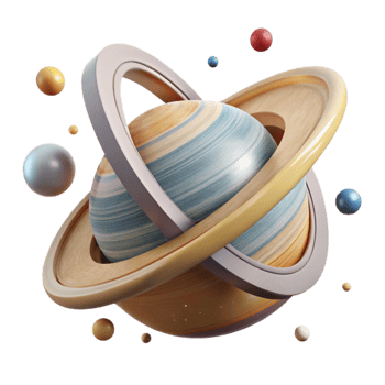 dramatic artistic Planet Saturn Cutout with Rings exclusive png