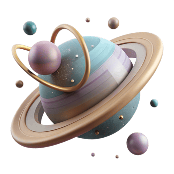 beautiful artistic Planet Saturn Cutout with Rings premium png