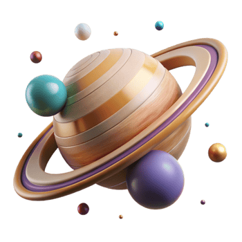 extraordinary artistic Planet Saturn Cutout with Rings detailed png
