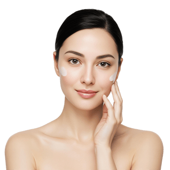 Woman Applying Face Cream Skin Care Routine png
