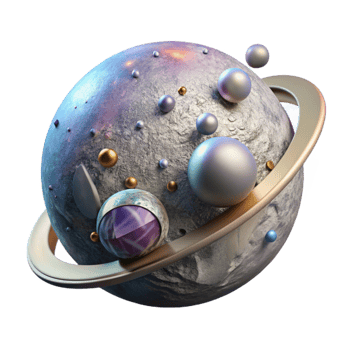 impressive traditional Planet with Two Moons Cutout Isolated Element high quality png