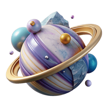 dramatic abstract Planet with Rings Isolated Element high quality png