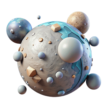 magnificent classic Planet with Two Moons Cutout Isolated Element professional png