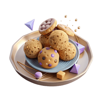 magnificent abstract Plate of Freshly Baked Cookies Isolated on Transparent Background exclusive png