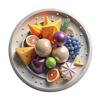 stunning traditional Plate of Fruit Top View Isolated professional png