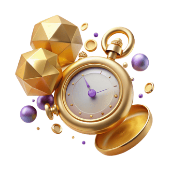 elegant vintage Pocket Watch Antique Gold Finish Transparent Element exclusive png