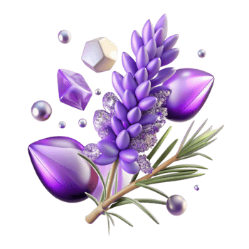 beautiful modern Purple Lavender Sprig Cutout Transparent Background premium png