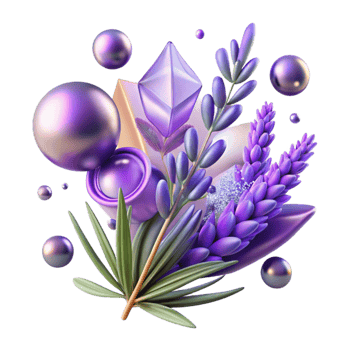 wonderful artistic Purple Lavender Sprig Cutout Transparent Background original png