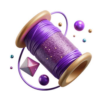magnificent rustic Purple Thread with Glitter Effect Isolated premium png