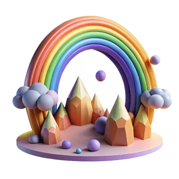 impressive contemporary Rainbow Arching Over Landscape Isolated Cutout authentic png