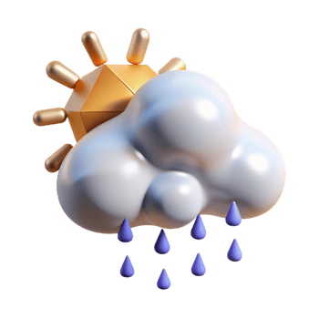 magnificent classic Rain Cloud with Sun Peeking Through Transparent Background png
