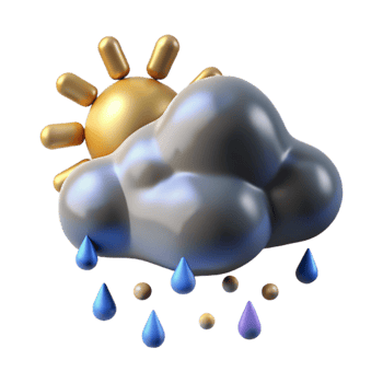 serene vintage Rain Cloud with Sun Peeking Through Transparent Background authentic png