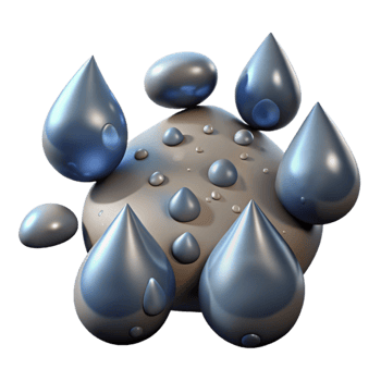 serene contemporary Rain Drops on Cobblestone Cutout Isolated Element png