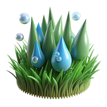 elegant vintage Rain Drops on Grass Blade Transparent Background genuine png