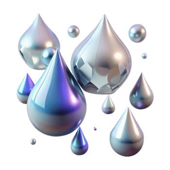 wonderful modern Rain Drops with 3d Effect Transparent Background premium png