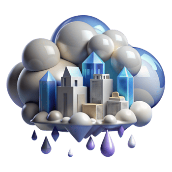stunning artistic Rain on City Skyline Cutout Isolated genuine png