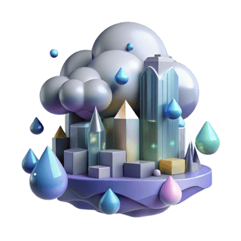 impressive artistic Rain on City Skyline Cutout Isolated authentic png