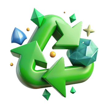 stunning creative Recycling Symbol Cutout with Green Arrows png
