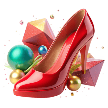 impressive artistic Red High Heel Shoe Side View Transparent Background genuine png