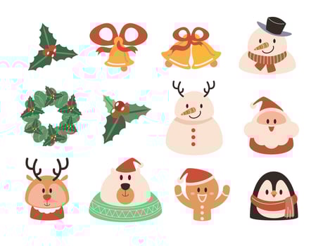Flat Design Christmas and New Year Elements vector