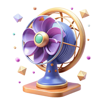 impressive modern Retro Desk Fan Oscillating View Isolated exclusive png