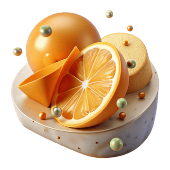 elegant artistic Ripe Orange Slice Juicy Texture Transparent Background exclusive png