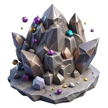 elegant minimalist Rock Formation Jagged Edges Gray Stone Cutout Transparent Background detailed png