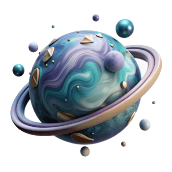 elegant creative Rotating Planet Isolated with Atmospheric Swirls original png
