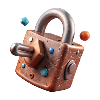 beautiful artistic Rusty Lock Isolated with Shadow Detail png
