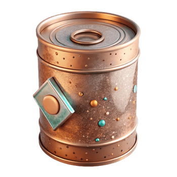 magnificent traditional Rusty Metal Can with Label Isolated on Transparent Background authentic png
