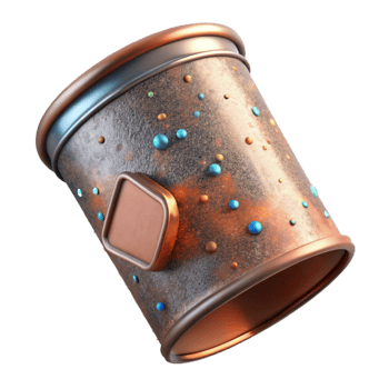 elegant vintage Rusty Metal Can with Label Isolated on Transparent Background premium png