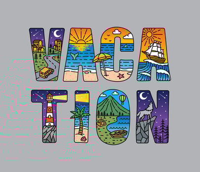 vacation typography design , for t-shirt, poster and other uses vector
