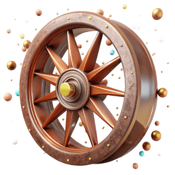 wonderful rustic Rusty Metal Wheel with Spokes Isolated on Transparent Background premium png