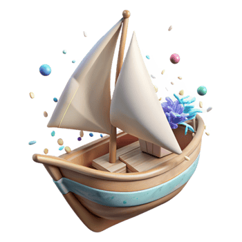 magnificent classic Sailboat Sailing in Strong Wind Isolated authentic png